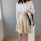 Women Knitted Skirt Pleated Skirt