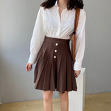 Women Knitted Skirt Pleated Skirt