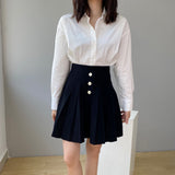 Women Knitted Skirt Pleated Skirt
