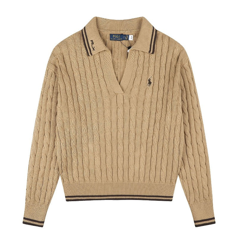 Rl ralph pony polo collar casualpullover wool sweater sweatertopsknittingfall and winter macaron couple