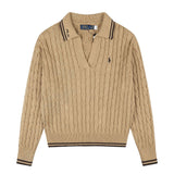 Rl ralph pony polo collar casualpullover wool sweater sweatertopsknittingfall and winter macaron couple