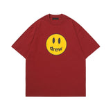 Drew house tshirt r collection d@ew smiley face letter print crew neck pullover short sleeve wholesale single piece