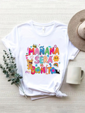 Cartoon Print T-Shirt, Short Sleeve Crew Neck Casual Top