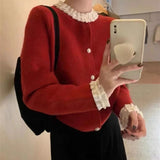 Women Knitwear Autumn and Winter round Neck Sweater Loose Knitted Cardigan