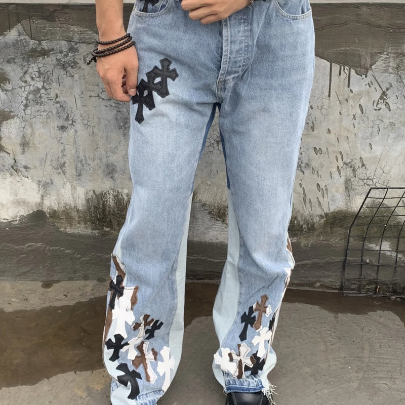 CHH Chrome Hearts Jeans Unisex Casual Loose Jeans