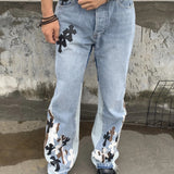 CHH Chrome Hearts Jeans Unisex Casual Loose Jeans