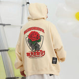 Men Hoodie Rose Printed Hoodie Men