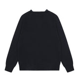 Cartoon bear autumn/winter pure cotton heavily embroidered rolled collar sweater - couple's crew neck knit wool top