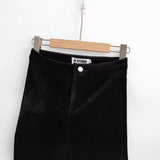 Women Skirt Spring Slim-Fitting Stretch Black Velvet Sheath Shorts
