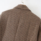 Women Suits Retro Houndstooth Blazer Autumn and Winter Suit