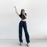 Women Sweatpants Retro Straight Cargo Pants Loose Casual Pants