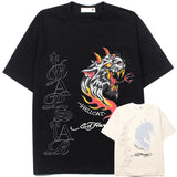 Hip-hop t-shirts: american high street hip-hop dragon totem print short sleeve loose fit t-shirt summer top tee