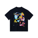 Customizable saintmichaelmedm astro boy graffiti short sleeve t-shirt - washed, distressed, heavyweight, oversized american style