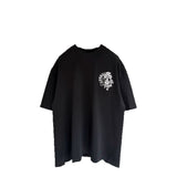 Ch hip-hop t shirts american correct version chsummerbest selling cross horseshoe patch hollow embroidered short-sleeved couple