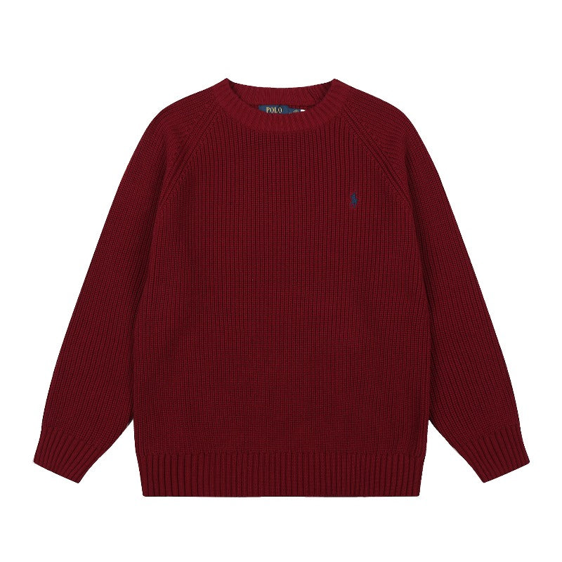 Rl ralph lauren pony knit wool sweater - couple's warm fall/winter crewneck top - casual relaxed fit