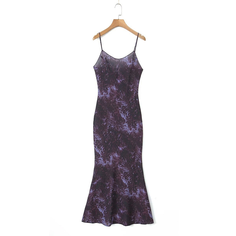 Women Dresses Summer Animal Pattern Sling Dress Backless Sexy Dress (Xds0414)