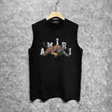 Amiri tank top bone fracture tiger print