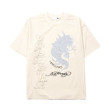 Hip-hop t-shirts: american high street hip-hop dragon totem print short sleeve loose fit t-shirt summer top tee
