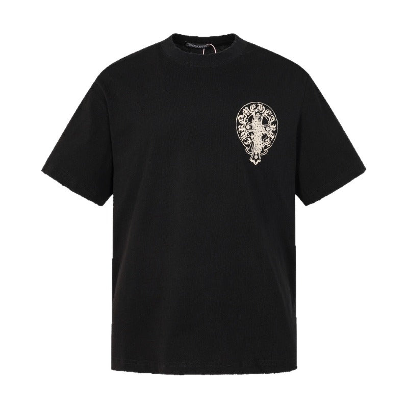 Ch hip-hop t shirts ch chrome hoof cross worn t-shirt short sleeve loosecasualamerican heavy weight american high street