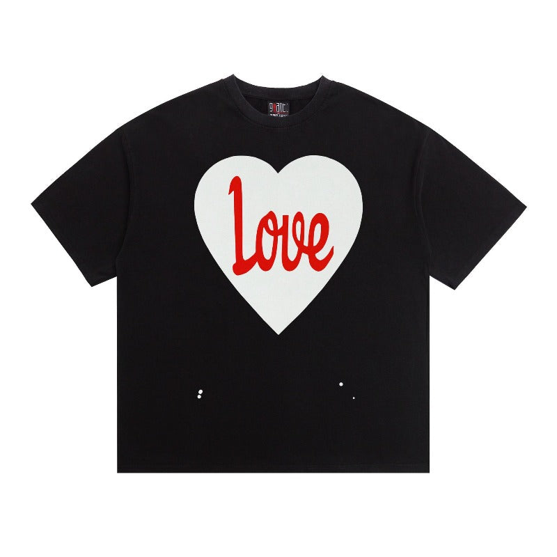 saint m t shirts s.m. heart love graphic crew neck pullover short sleeve top