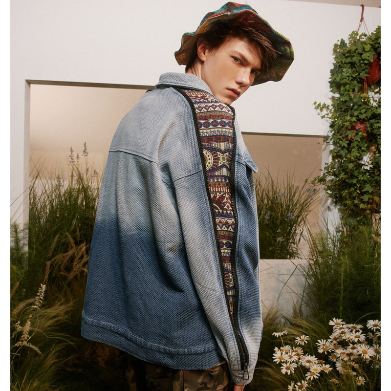 Unisex Jacket Retro Washed Jacket Men and Women Loose Lapels Autumn Coat