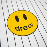 Drew house tshirt r d@ew striped smiley face letter print crew neck pullover short sleeve