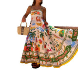 Women Dresses Sexy Sling Graffiti Dress (Jrm0409)