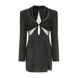 Women Dresses Autumn Sexy Lace V-neck Dress Suit Skirt (Zns0409)