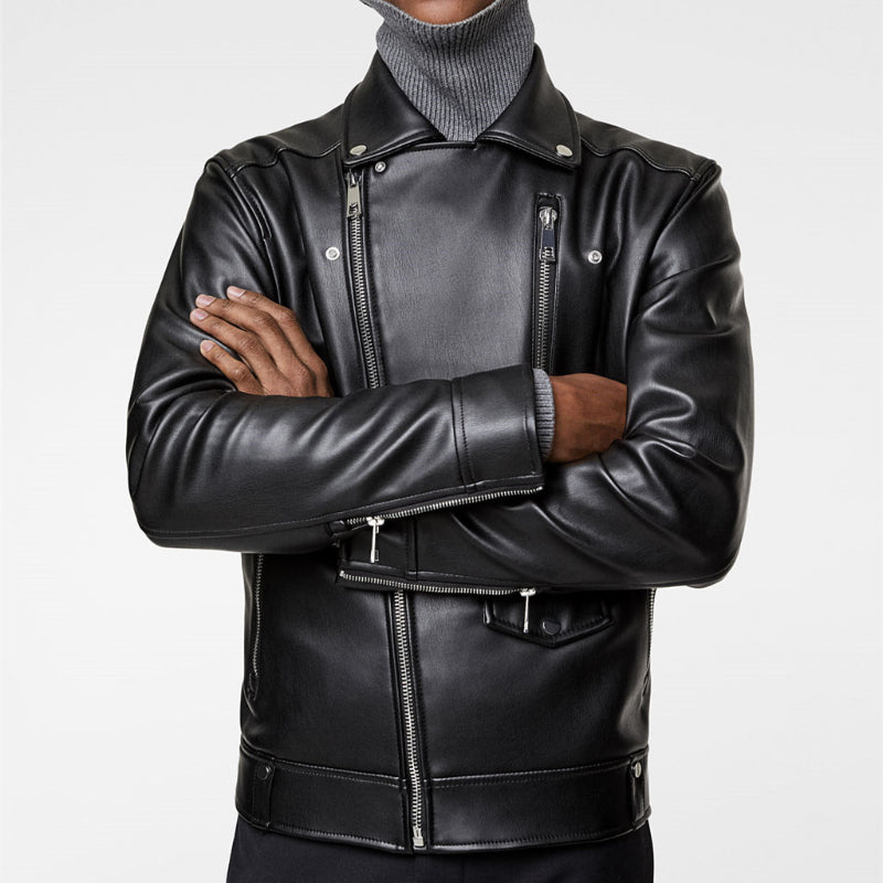 Men Motorcycle Jacket Faux Leather Motorcycle Jacket Coat 1966/400