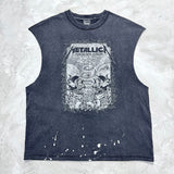 saint m t shirts s.m skull letter crewneck pullover casual tank top
