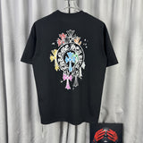Ch hip-hop t shirts american chcouple rainbow ink horseshoe sanskrit cross logo high street