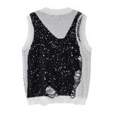 Men Vest V-neck Pullover Sweater Men's Sweater Vest