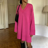 Ladies Leisure Knitwear V-neck Autumn and Winter Sweater Loose Casual Sweater