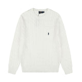 Rl small malaf casualtopswoolflap pocket pantsembroiderpullover round neck knitting shirt couplesweatshirtsweater
