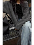 Women Knitted Cardigan Autumn and Winter Loose V-neck Knitted Cardigan Sweater Coat