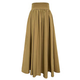 Women Skirt A- line Pleated Skirt Long Skirt Spring Umbrella Skirt