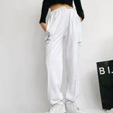 Women Sweatpants Reflective Letter Sports Pants Sweatpants Loose Casual Harem Pants