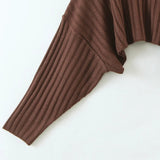Women Sweater Knitwear Loose Batwing Sleeve Knitwear Sweater Cross Knitted Sheath Skirt Suit