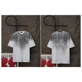 Ch hip-hop t shirts ch short-sleeved washed distressed laser burnt patch embroidery couple loosecasual high street
