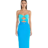 Women Dresses Sexy Backless Spaghetti Straps Dress Long Dress (Zns0409)