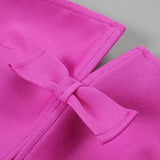 Women Evening Dress Bow Hollow Backless Slit Formal Dress