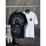 Ch hip-hop t shirts ch cross patch embroider spray foam short-sleeved loosecasualamerican style heavy weight