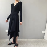 Women Knitted Skirt Split Skirt