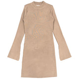 Women Dresses Sexy Slit Long Sleeve Hip Skirt Dress
