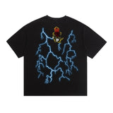 saint m t shirts s.m. tear-stain lightning pattern crewneck pullover short sleeve t-shirt