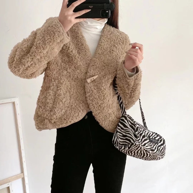 Women Jacket Fur Furry Coat Female Autumn and Winter Loose Plush Top