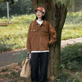 Unisex Shirts Autumn Placket Hem Logo Jacket