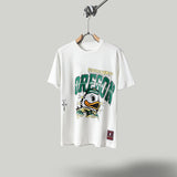 Travis Scott T Shirts x Mitchell x Ness Oregon Duck Hand-Reawn Short Sleeve