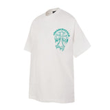 Ch hip-hop t shirts ch croo short-sleeved sanskrit cross embroiderloosecasualpure cotton american heavy weight short-sleeved easiest for match high street