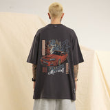 Men T Shirt Vintage Racing Half Sleeve T-shirt